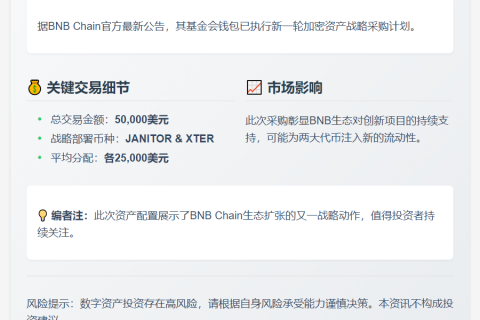 BNB基金会购买5万美元资产