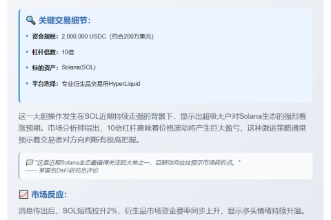 Vladilena杠杆做多SOL存入200万USDC