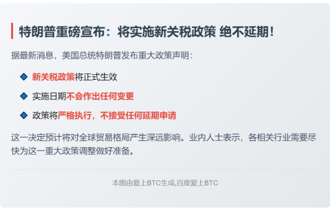 2025年8月1日起特朗普将加征关税