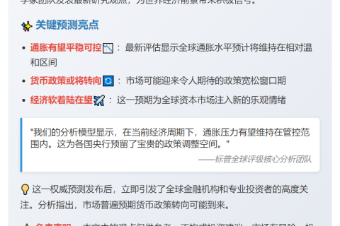 经济学家：通胀可控，或放松货币