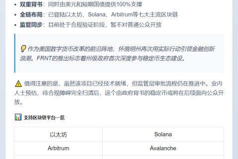 怀俄明州首发州级稳定币FRNT