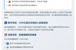 "美财长：关税收入将用于减债降赤字"