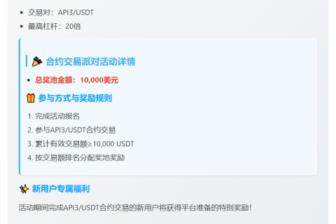 火币HTX上线API3永续合约，开启交易派对