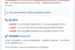SkyBridge将3亿美元资产代币化上链Avalanche