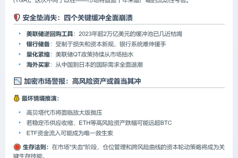 美财政部将抽走5,000–6,000亿美元 加剧流动性风险