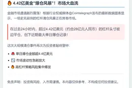 24小时超4亿美元杠杆头寸遭平仓