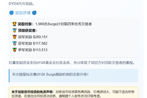 237万DYDX奖励提案提交