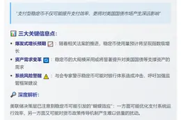美联储警告：稳定币影响广泛需警惕