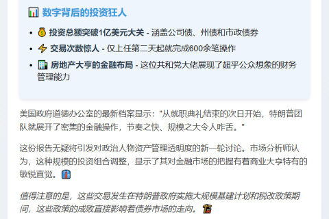特朗普任内买入1亿美元债券