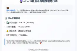 ether.fi基金会用54枚ETH购入19.4万枚ETHFI