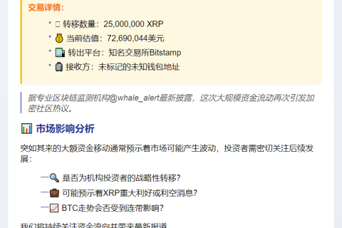 # 2500万XRP转至未知钱包