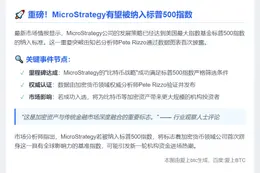 策略达标纳入标普500