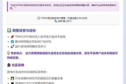 孙宇晨：波场将调整网络费用应对TRX上涨