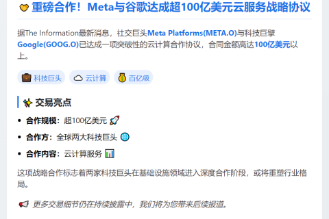 Meta与谷歌签百亿云计算大单