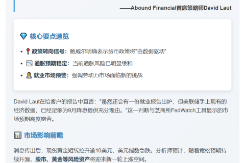 美联储数据支持9月降息