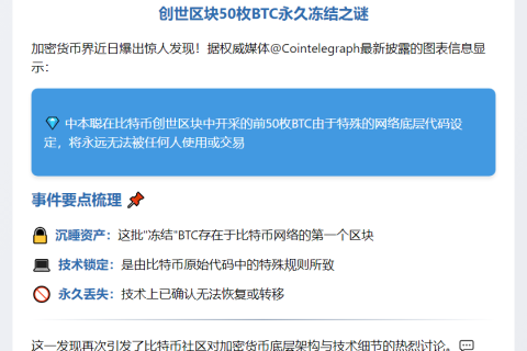 "50枚早期比特币因代码缺陷无法使用"