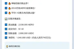 巨鲸抛售AERO狂赚104万美元