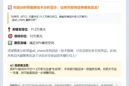 比特币守住11.2万即可反弹至12万