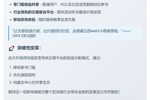 OKX DEX上线收费及返佣机制