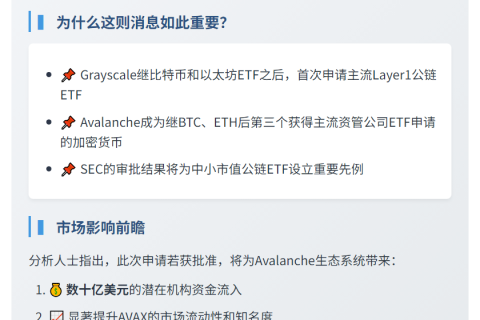 Grayscale 提交 Avalanche ETF 申请