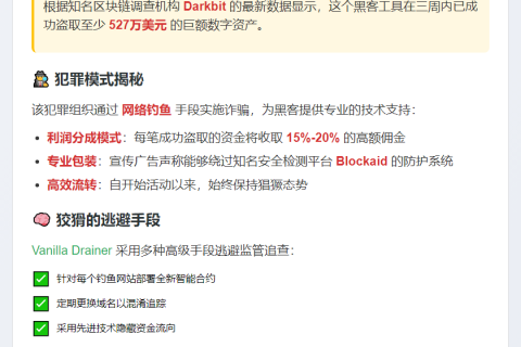 Vanilla Drainer三周诈骗超500万美元