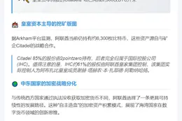 阿联酋7.4亿BTC持仓曝光，源自Citadel挖矿