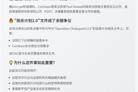 Coinbase起诉FDIC妨碍监管透明度