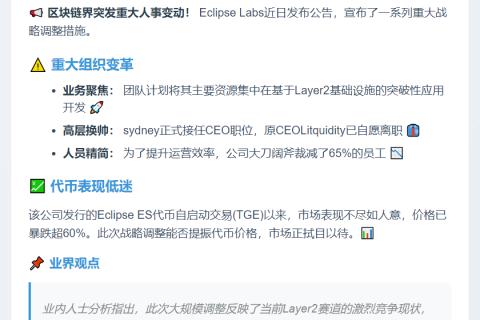 Eclipse Labs裁员65%并更换CEO