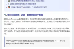 泰国上市企业RSXYZ拟投580万购比特币 目标持3333枚

注：若RSXYZ为公司真实名称可保留，若是虚构名称可替换为更贴近案例的具体公司名。