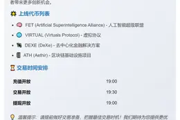 MGBX上线FET等4种现货交易