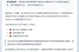 特朗普传媒科技(DJT.O)早盘涨6.3%
