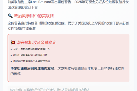 特朗普或撤换多名联储行长