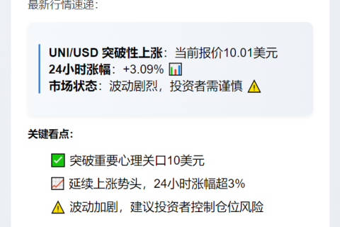 UNI突破10美元