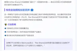 "Rex申请推出BNB质押ETF"