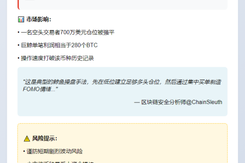 巨鲸2分钟拉升XPL至1.8美元套现1400万