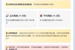 比特币若破11.5万刀 空单清算或达6.76亿