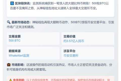500比特币转币安