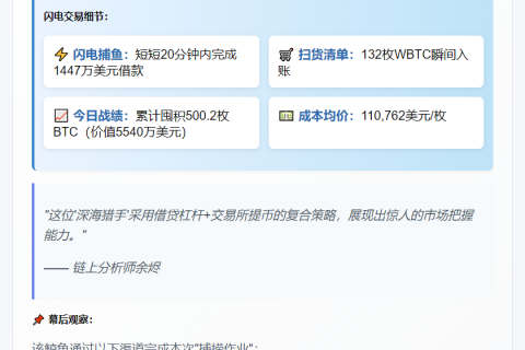 巨鲸20分钟狂买132枚WBTC