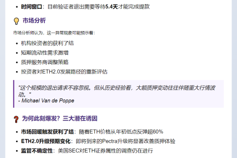以太坊质押退出额创新高