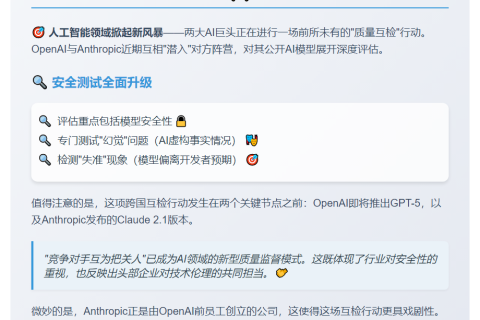 OpenAI与Anthropic互测AI模型安全性
