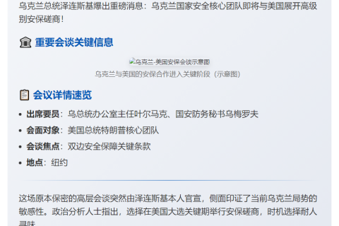 泽连斯基：乌官员将与美讨论安全保障