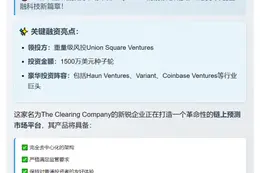 前员工公司The Clearing获1500万美元种子轮融资
