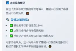 韩央行维持2.5%利率不变符合预期