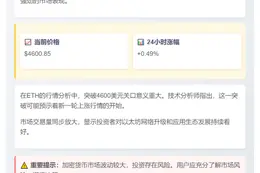 ETH破4600美元