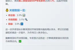 美国二季度GDP修正值3.3%