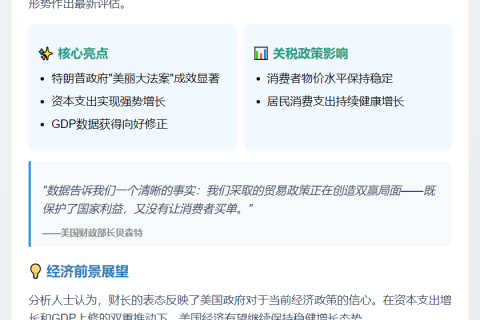 美财长称关税未冲击物价消费
