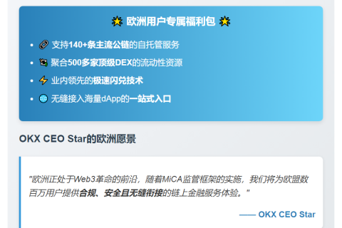 OKX在欧洲推出钱包与DEX服务