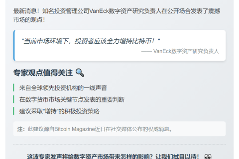 VanEck建议增持比特币