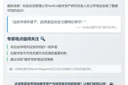 VanEck建议增持比特币