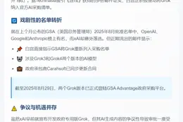 "白宫推动xAI Grok获政府使用许可"